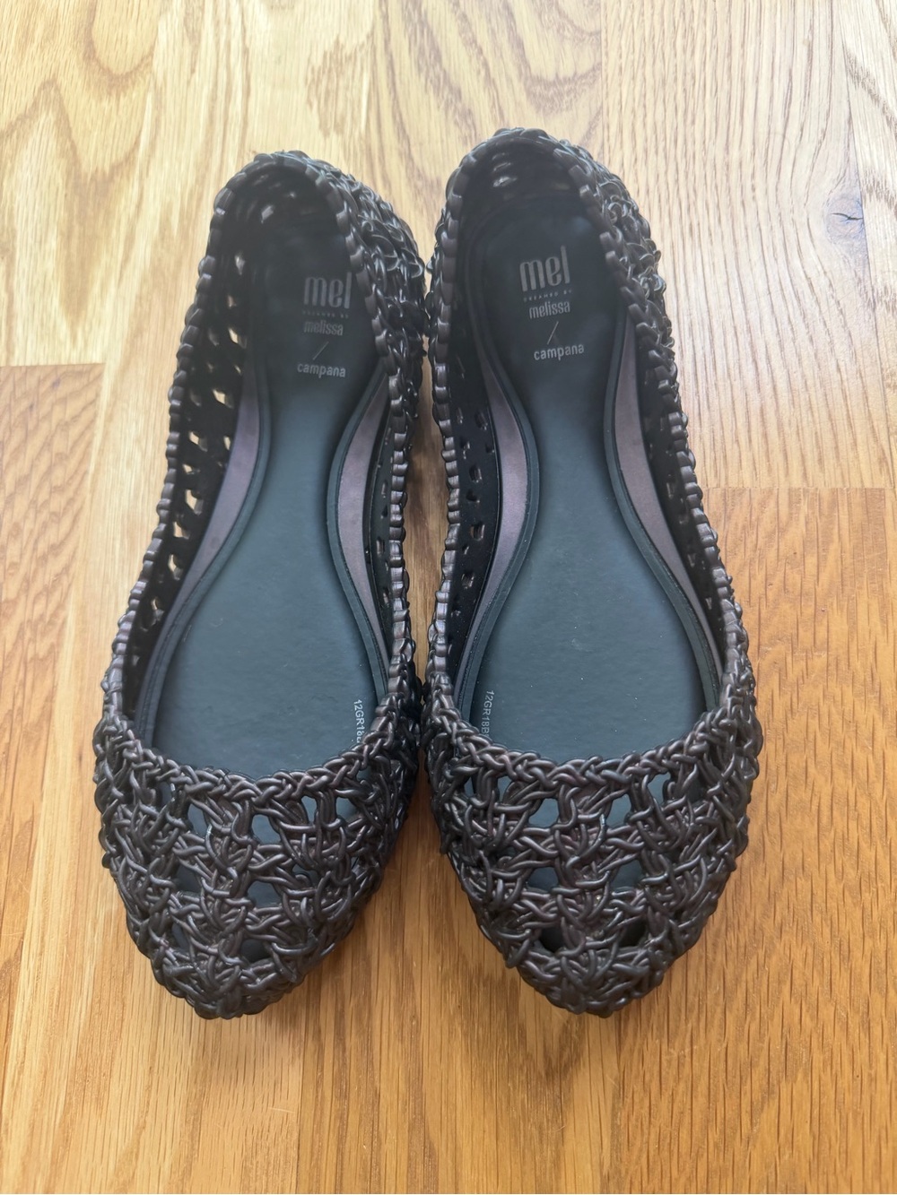 Mel by Melissa Brown Woven Jelly Flats size 4/35